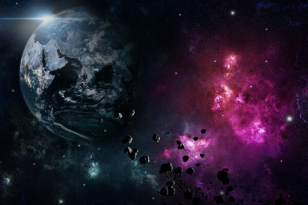 Die Zerstörung des Planeten in den Weltraum