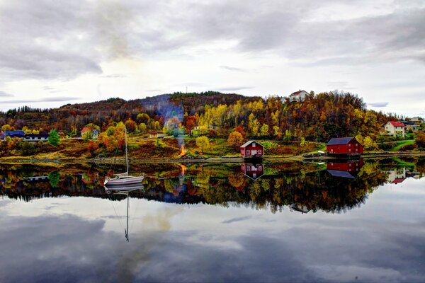 Landscape of the river of northern Norway
