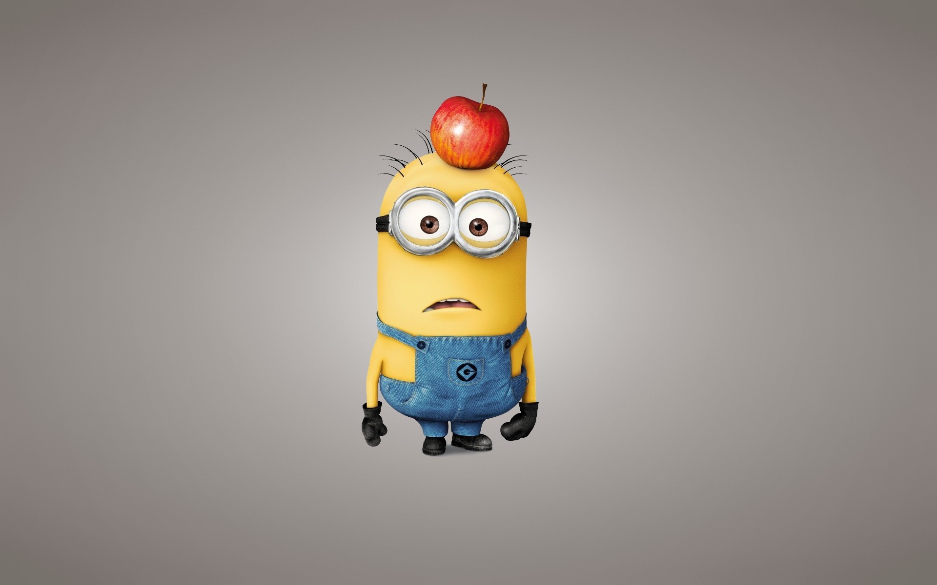 mignon pomme despicable me 2 vue jaune fond clair