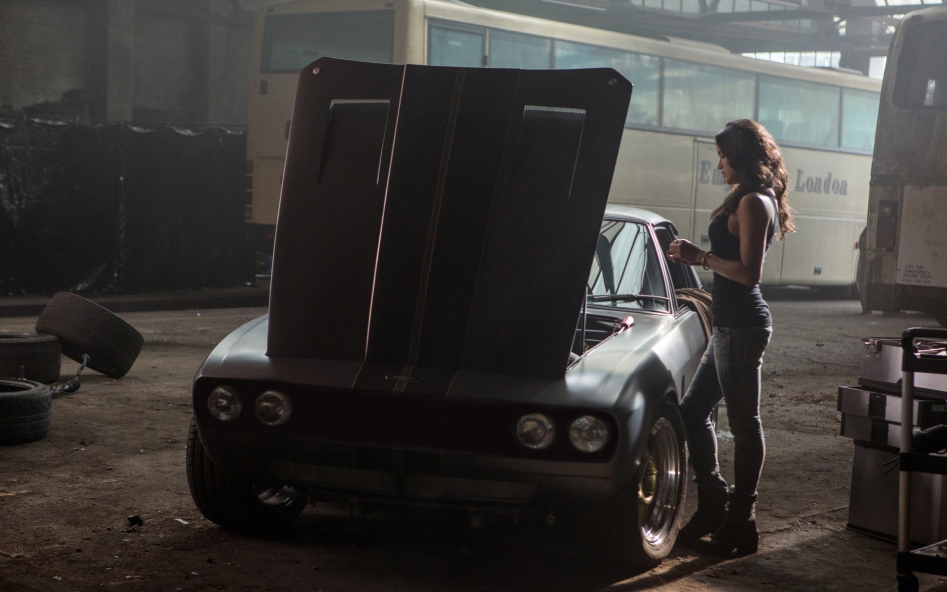 letty interceptor fast and furious 6 background buses jensen character jensen interseptor car movie michelle rodriguez