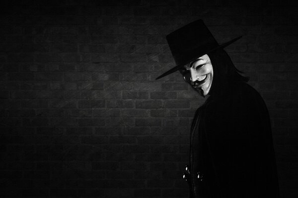 Die Maske des Anonymus aus Film V bedeutet Vendetta