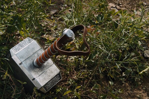 El martillo de los Vengadores yace en la hierba