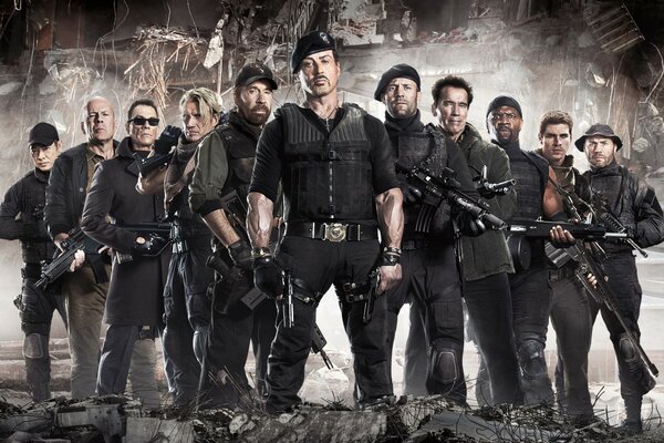 The Expendables movie. Stallone. Epic pose
