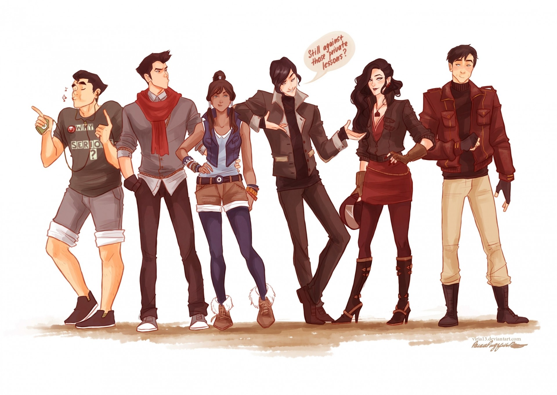 the legend of korra korra art mako tano asami Sato avatar airo bolin