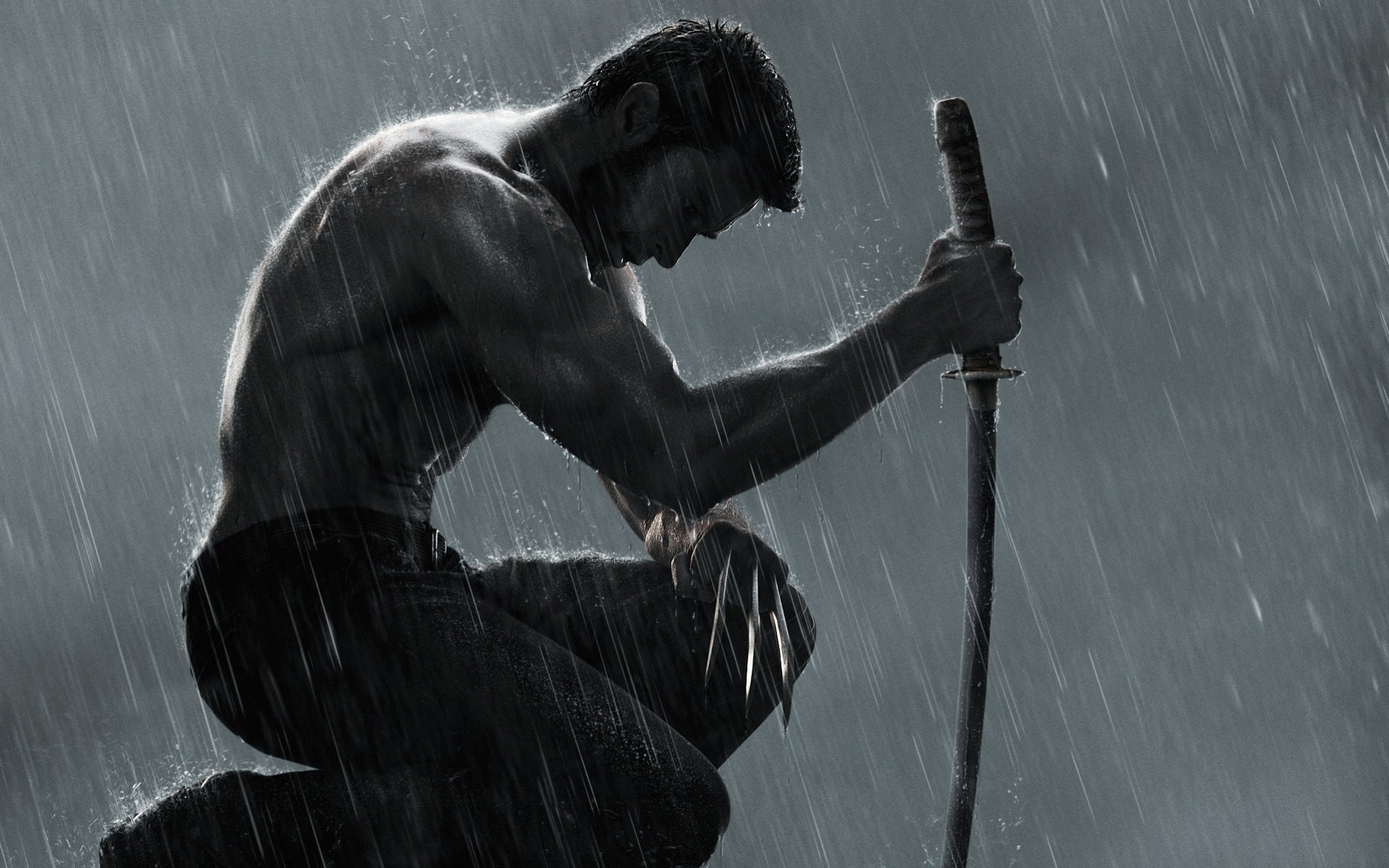 rain wolverine sitting sword