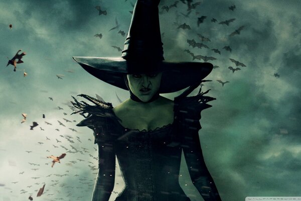 The witch in the hat in the adventure movie