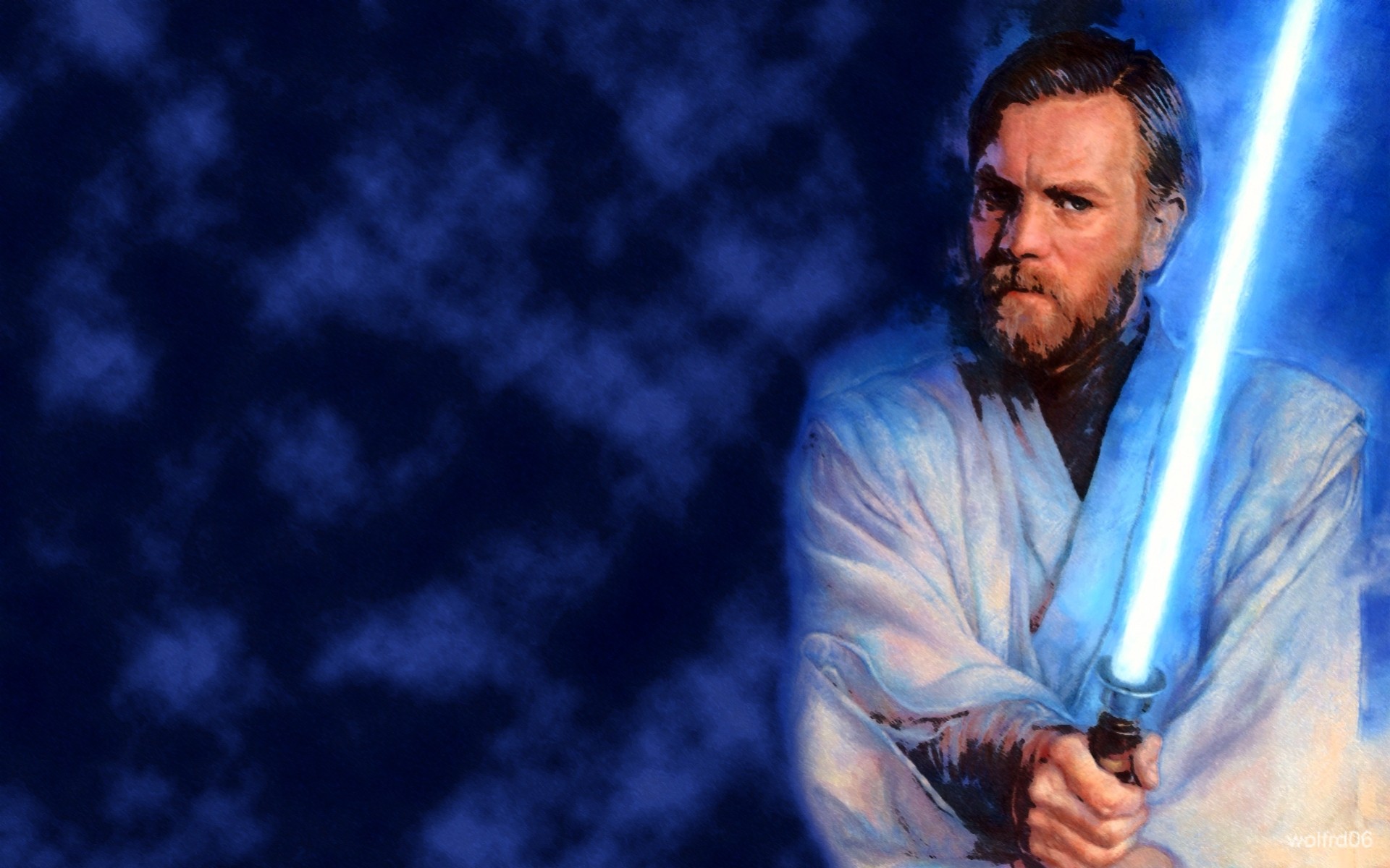 star wars bleu sabre laser obi-wan kenobi jedi