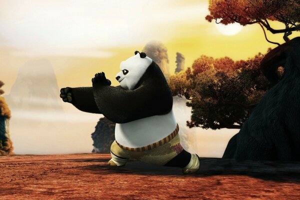 Kung Fu Panda in una lezione di kung fu