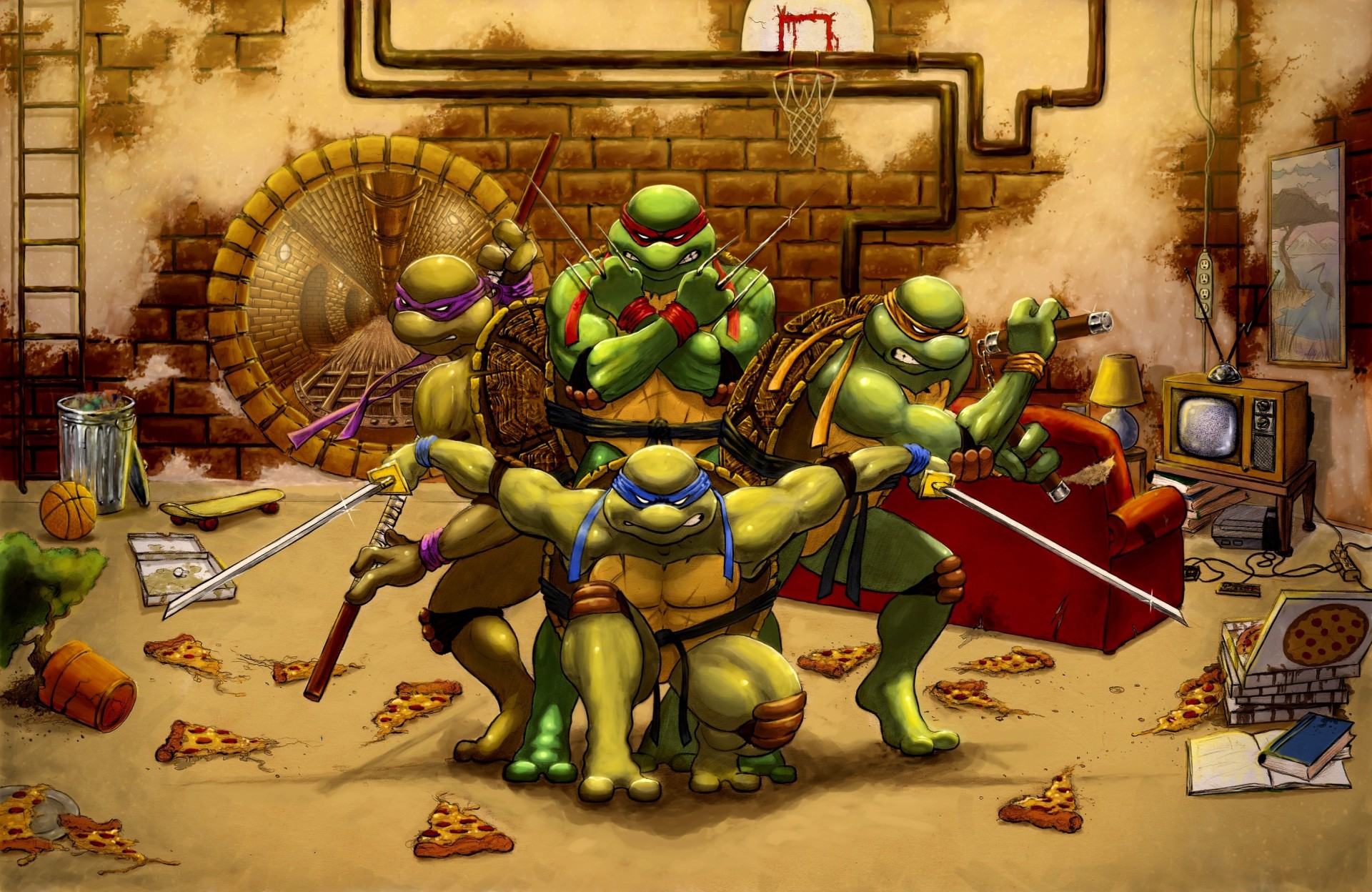 leonardo teenage mutant ninja turtles michel-ange donatello raphaël