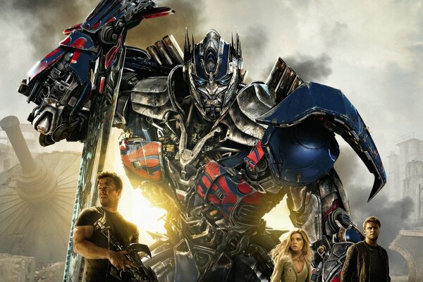 A shot from the movie Transformers with Optimus Prime