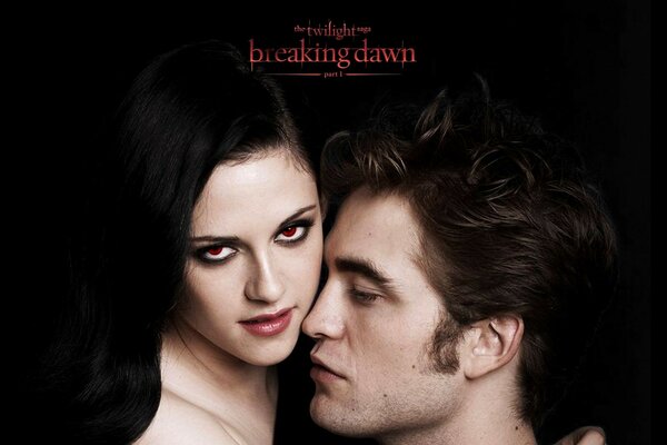 A picture of Bella and Edward. Vampires