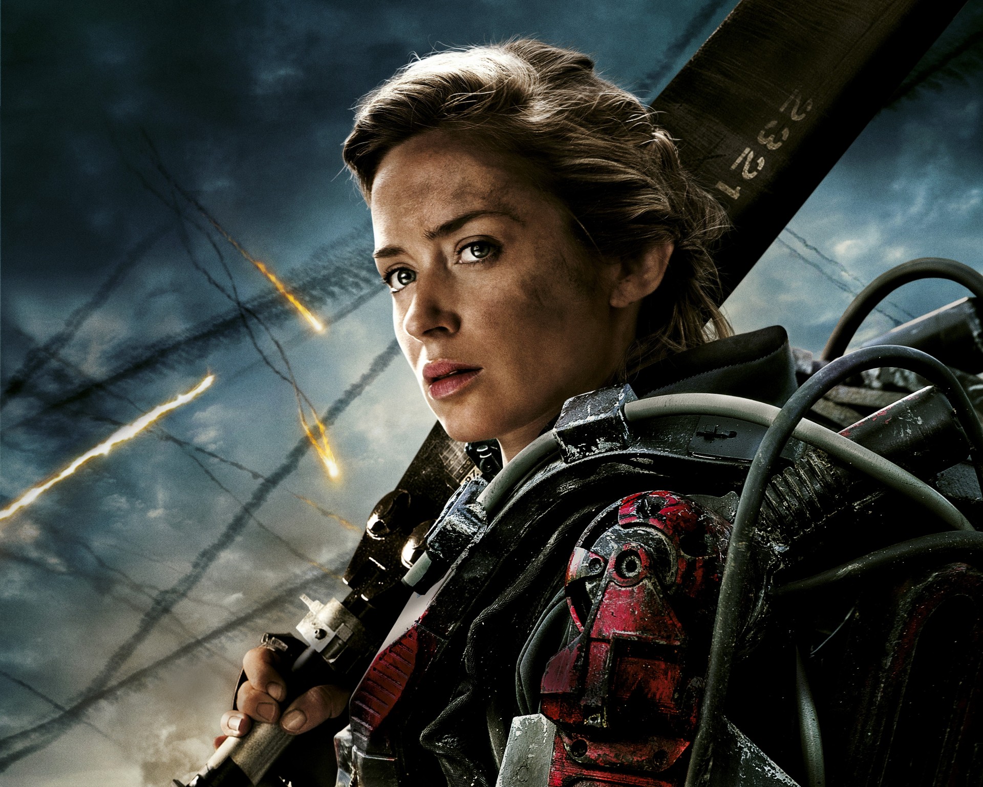 frau himmel film abenteuer waffe film schwert dunkelheit action rüstung wolke warner bros. eep village roadshow pictures bombardierung 2014 fantasien mädchen emily blunt gesicht