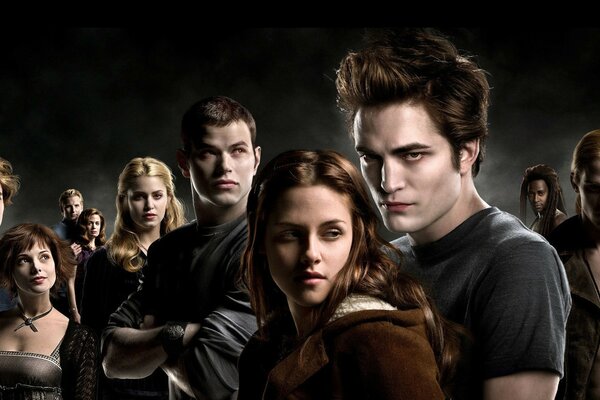 Affiche avec les héros de la Saga vampire Twilight»
