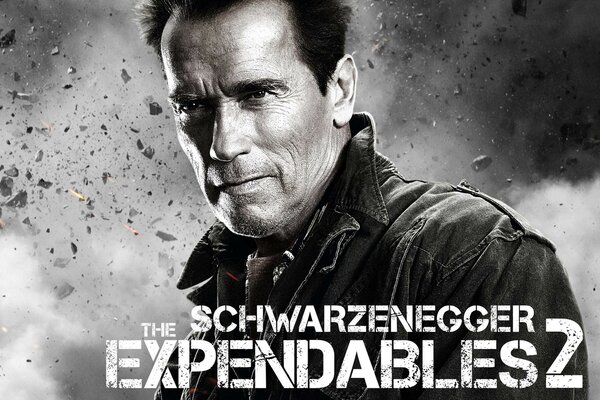 Middle-aged Arnold Schwarzenegger from the new action movie