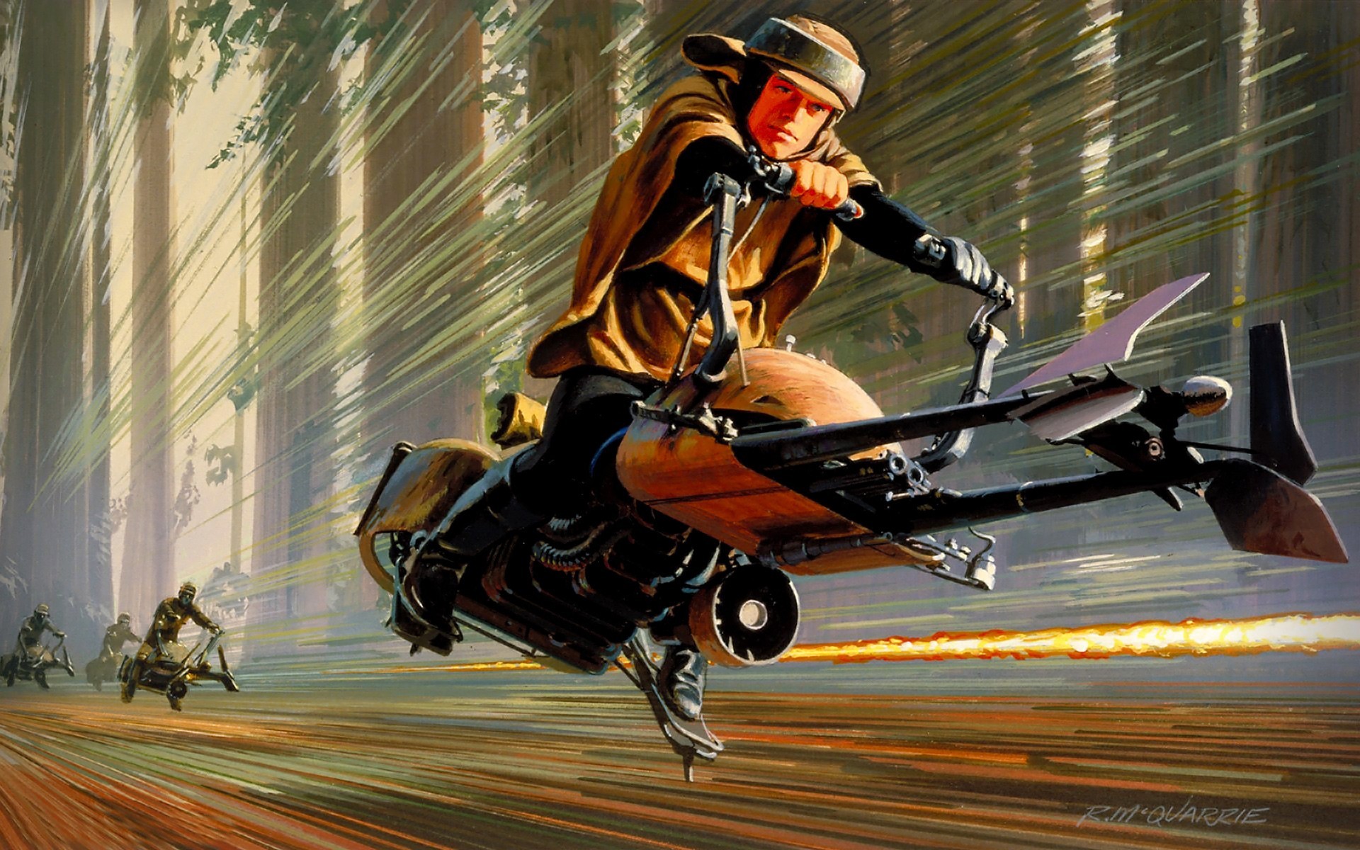 star wars speedbike zeichnung kunst film