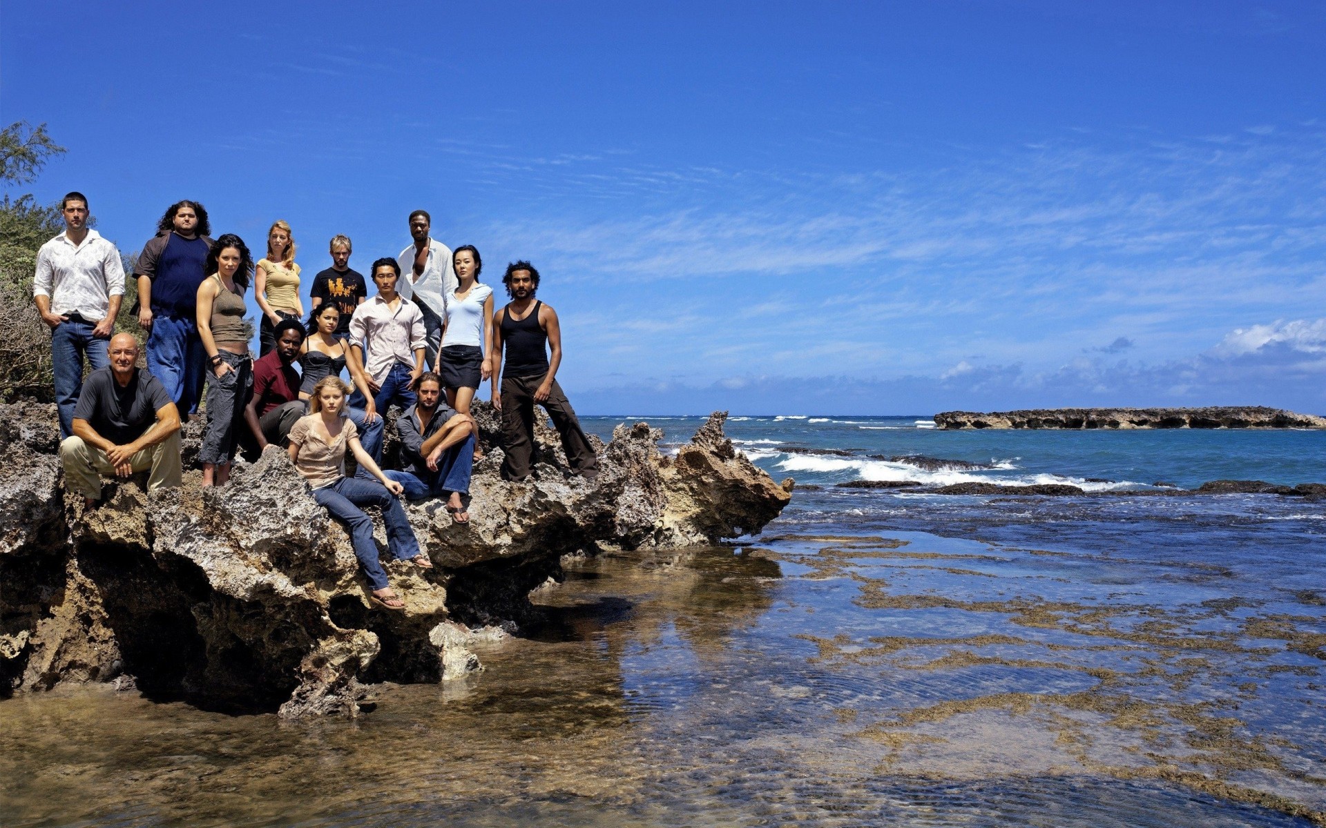 island poster outlines blue sky tv series rock actors characters actress sea