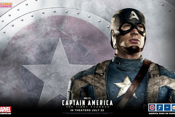 The superhero Captain America. A hero from Captain America