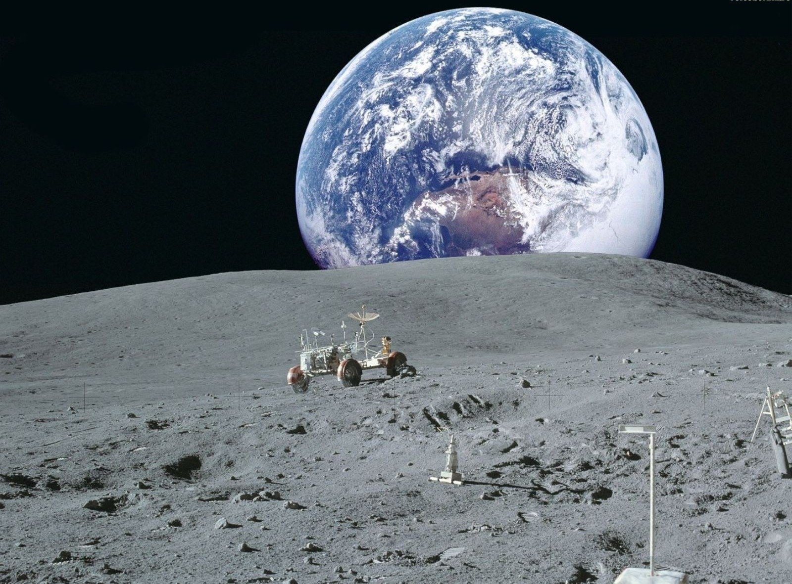 espacio vista de la tierra desde la luna luna nasa tierra planeta coche lunar fondo de pantalla