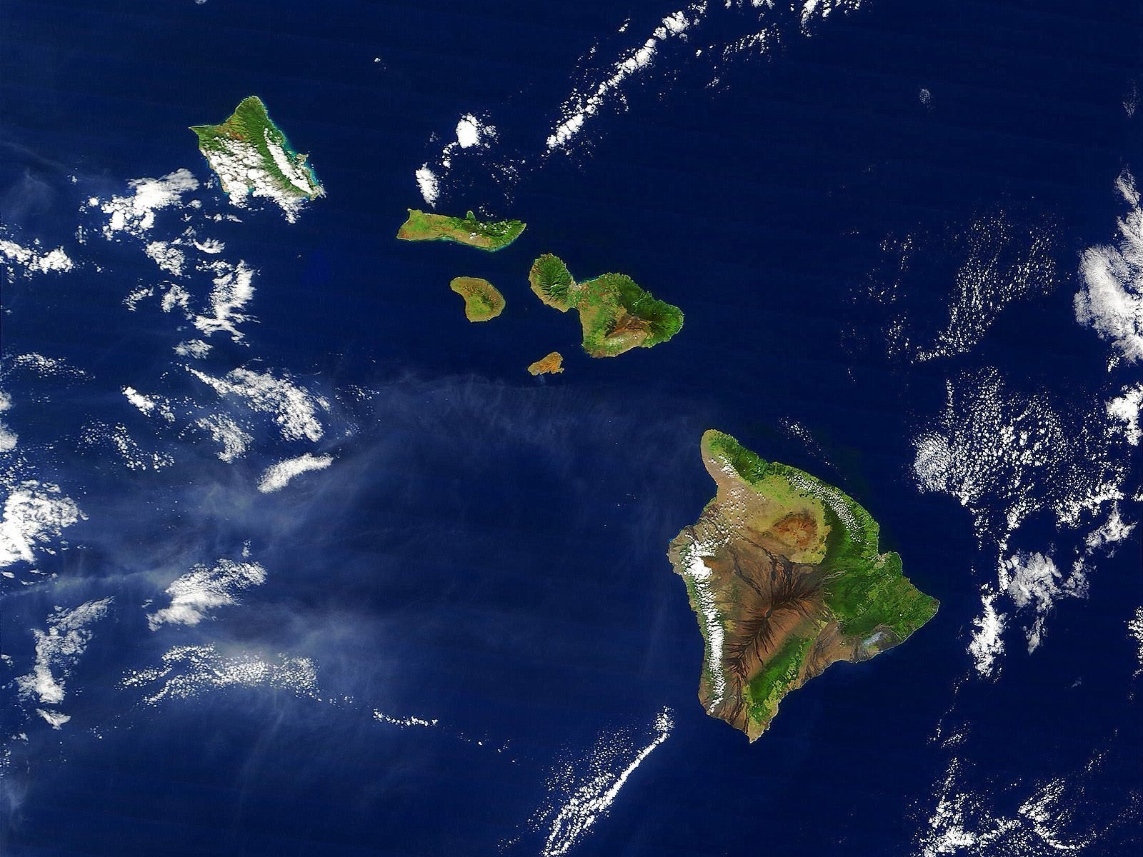 hawaje chmury widok satelitarny