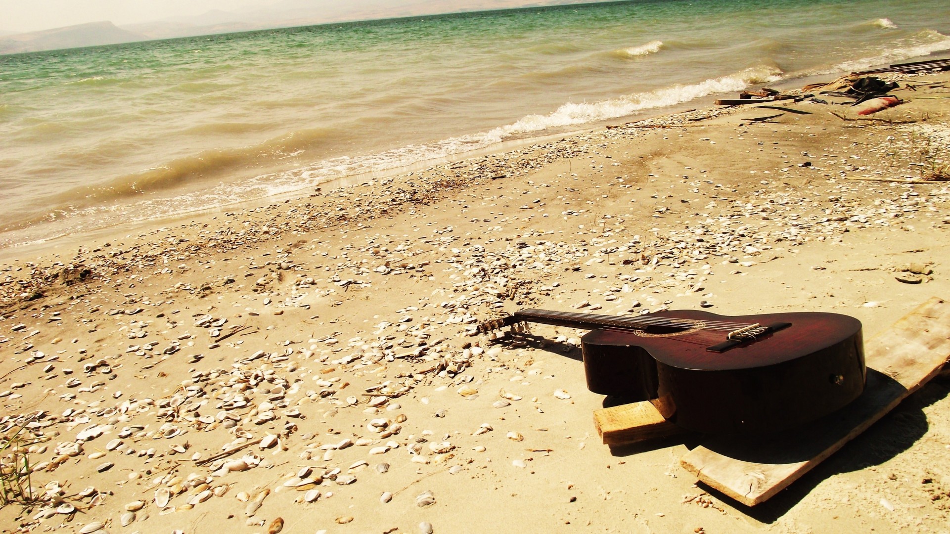 tones beach romance shore guitar sand