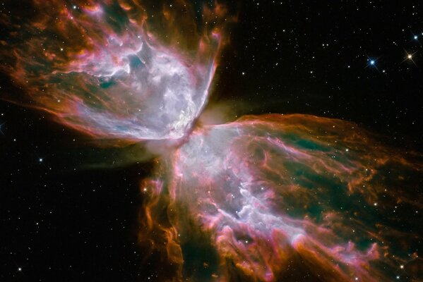 The butterfly nebula in outer space