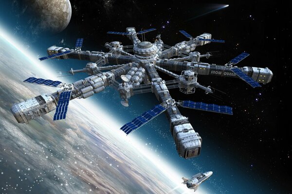 Estación en el espacio en la Unión del planeta