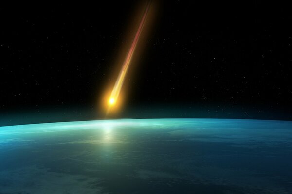 Chute d une énorme comète sur la planète terre