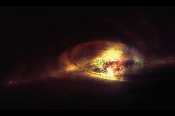 El nacimiento del sol en el espacio estelar