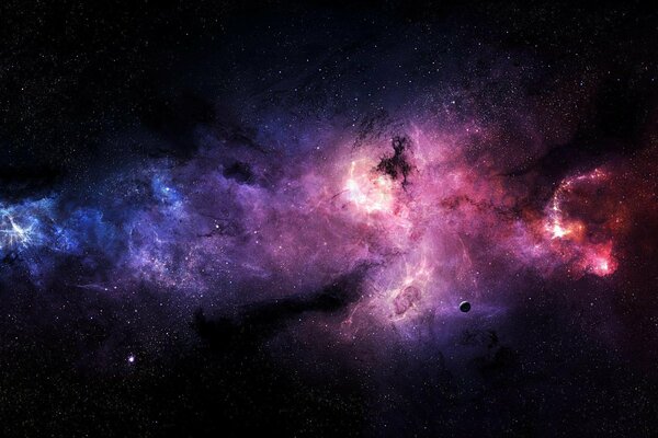 Multicolored cosmic nebula of stars