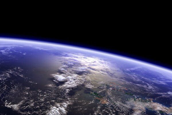 View of the orbit of the planet earth