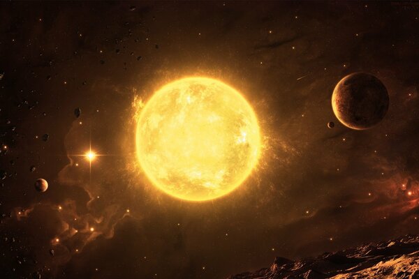 Cool photo de l espace de la planète et de l étoile