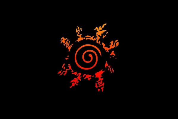 Naruto anime. Seal of the Nine - Tailed