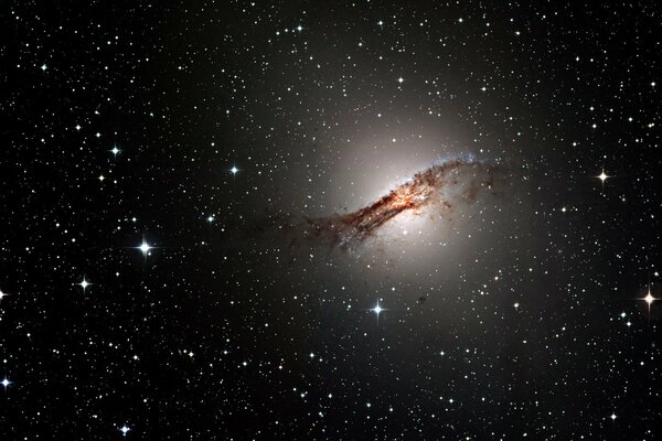 The galaxy is stellar in the universe space is a flying body
