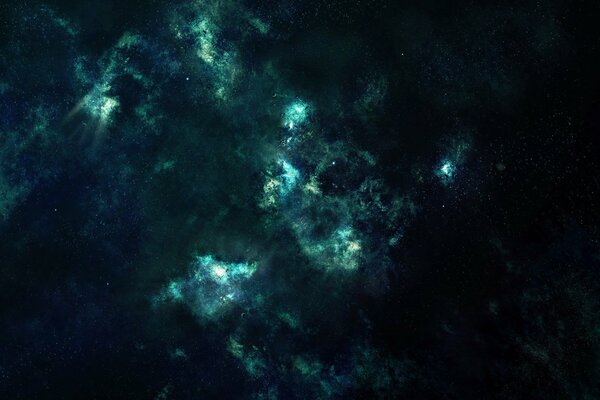 Universo de estrellas y galaxias en nebulosa