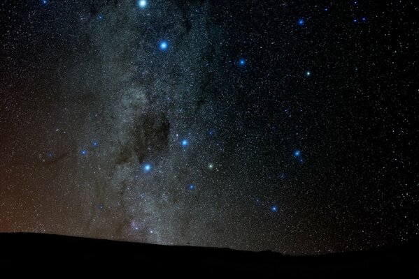 Milky Way southern Cross, alpha and beta Centauri stars