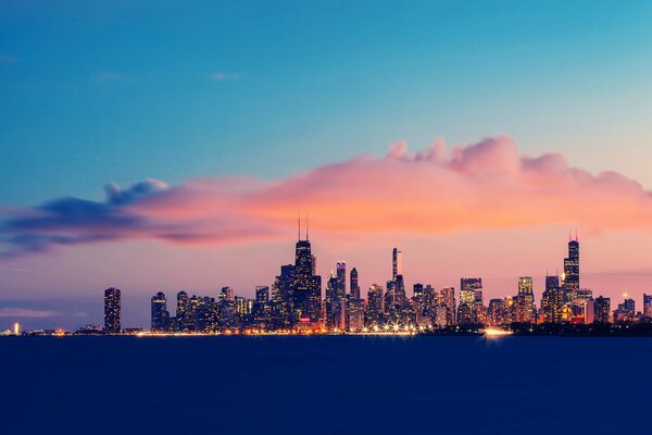 Ciel coucher de soleil sur Chicago