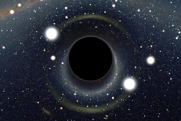 Un agujero negro en el espacio infinito