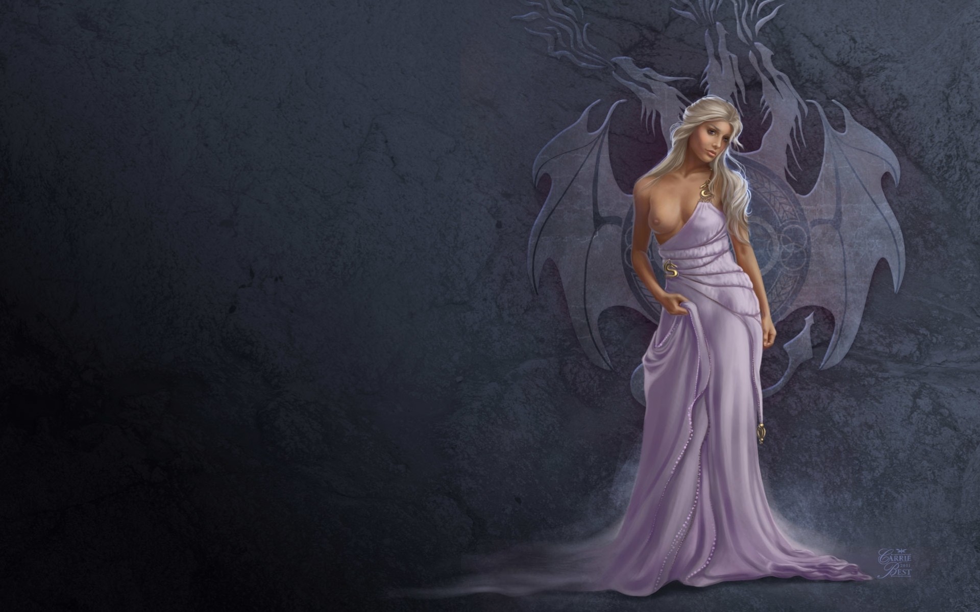 art girl background breasts daenerys targaryen dragon dress game of throne