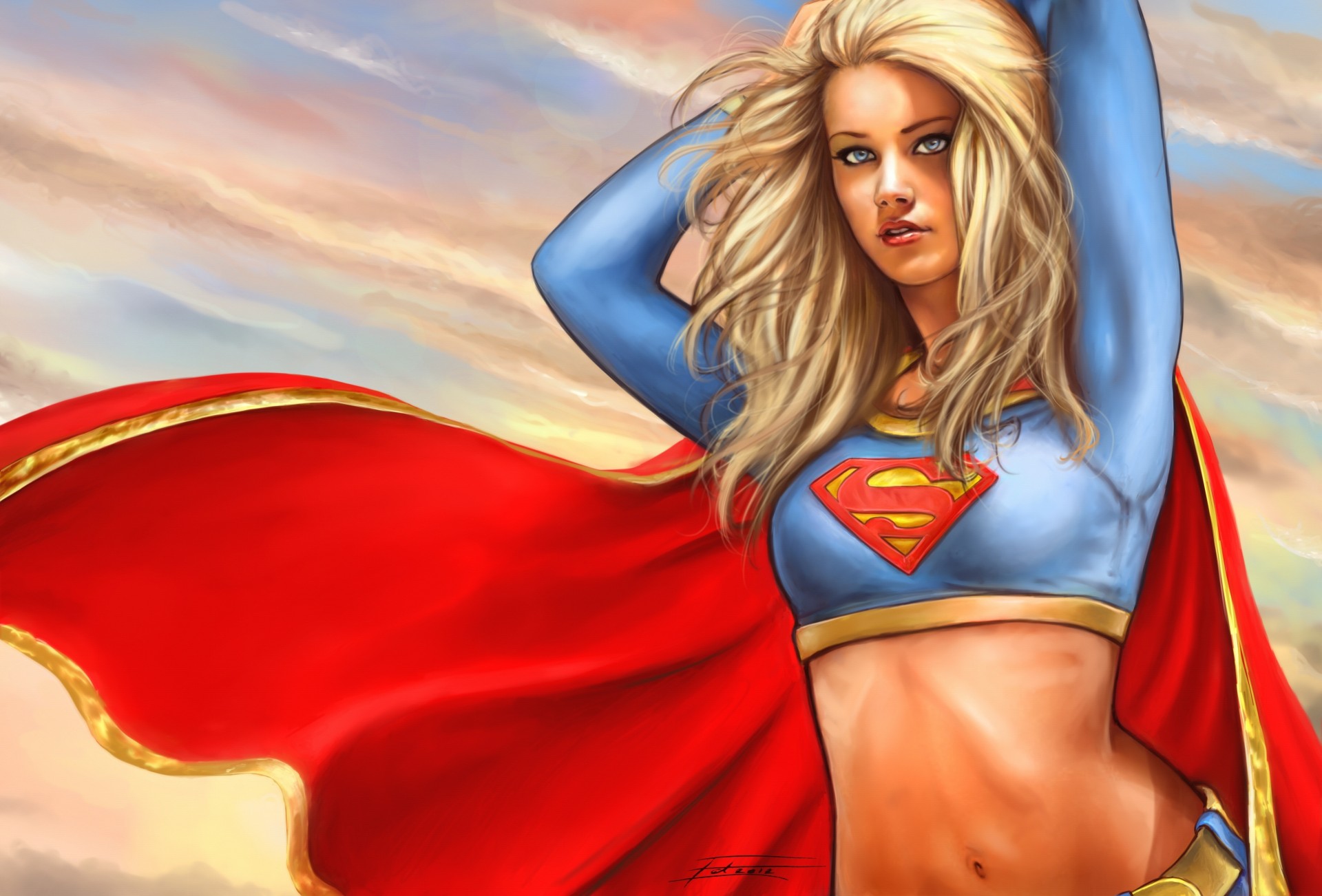 arte ragazza supergirl dc comics vista marvel