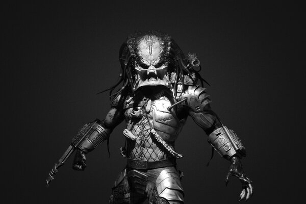 The character of the cult sci-fi action movie Predator without a face mask