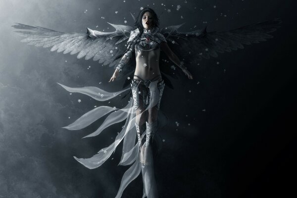 Fantastic girl with wings