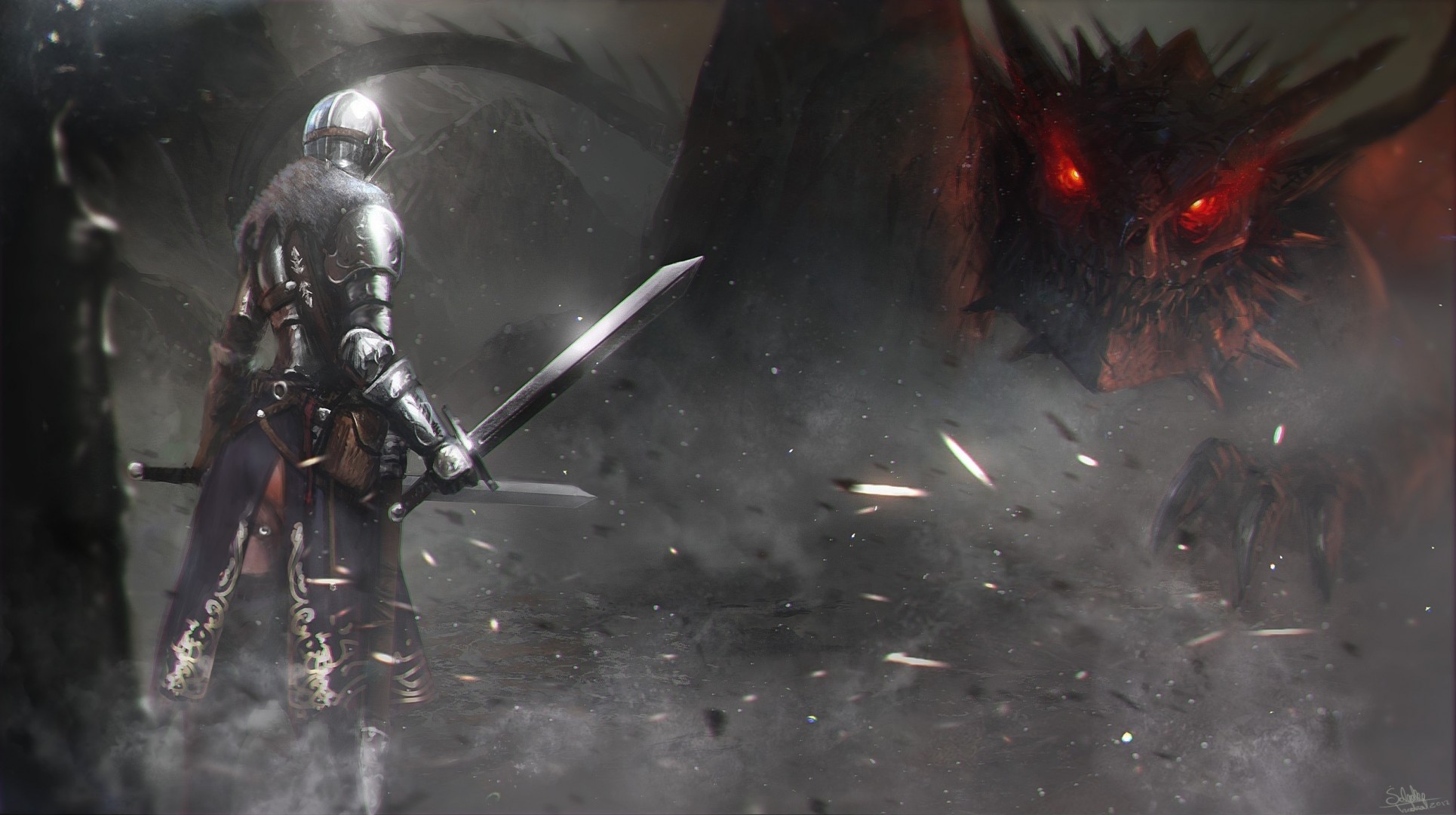 art armure dark soul 2 dragon épée lézard guerrier