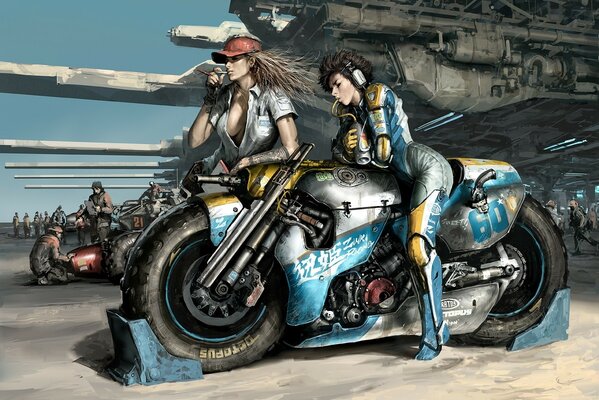 Carreras de motos. Chicas listas