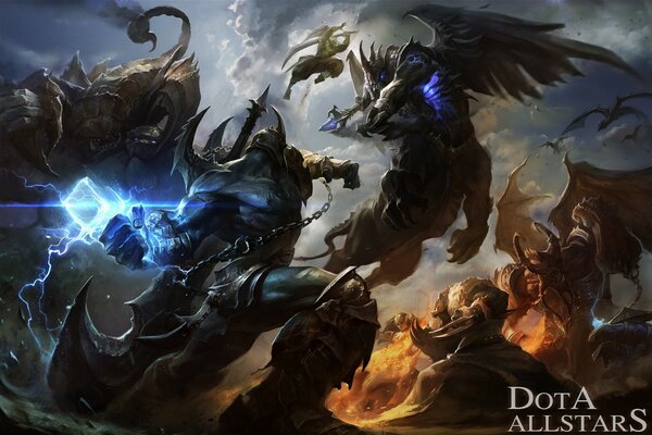 Art fantasy battle of demons