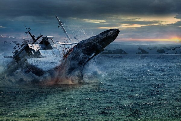 Fantasmagoria che mostra una nave che si tuffa dal mare