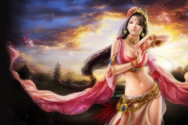 Art belle fille orientale