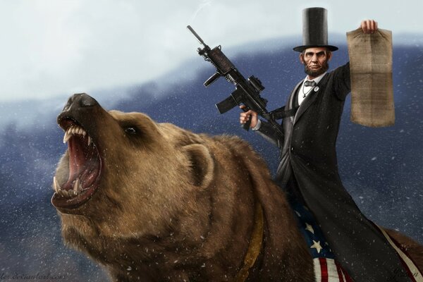 Niedźwiedź grizzly. fantazje Lincolna