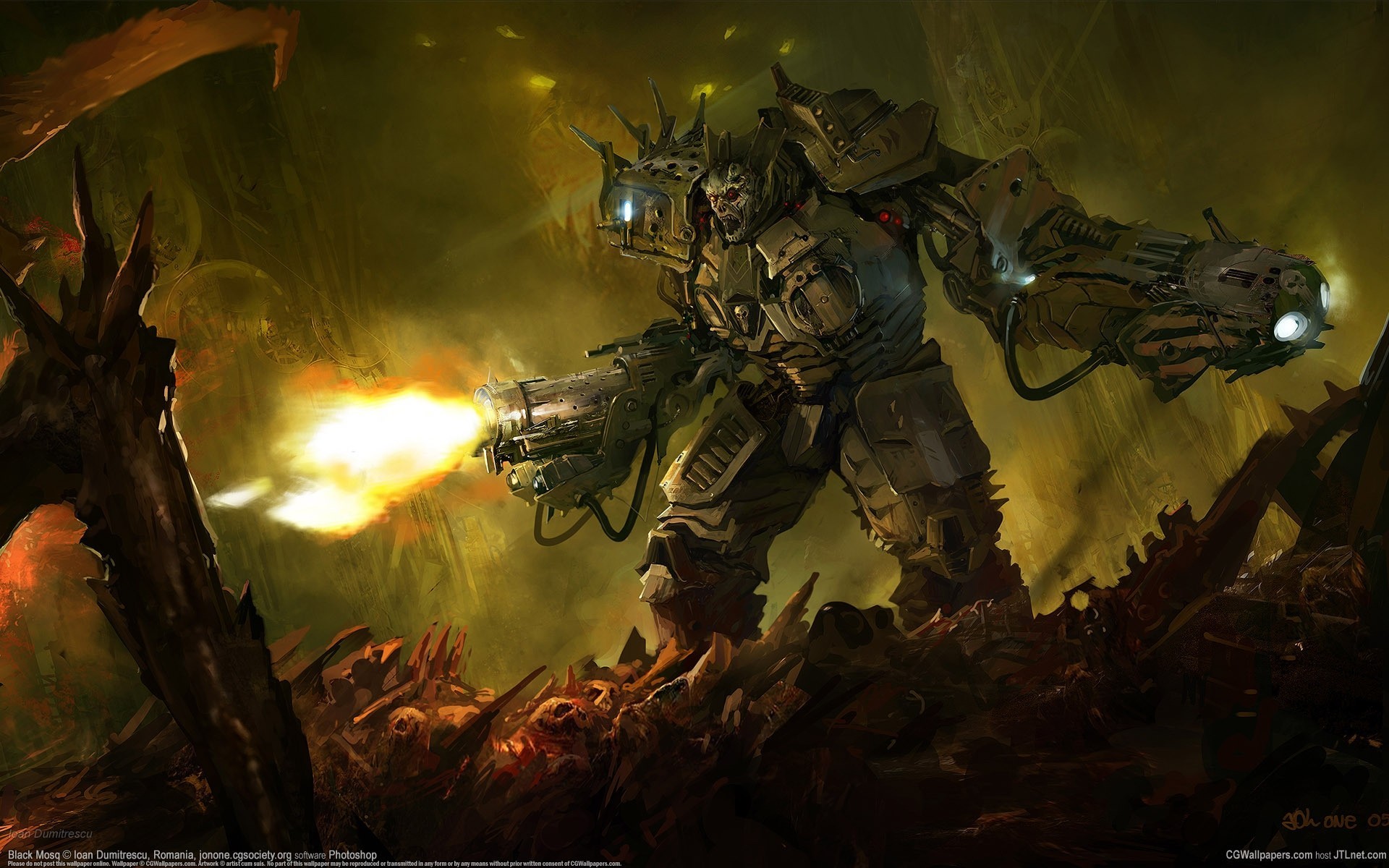 exoskeleton ioan dumitrescu position fire ruins warrior