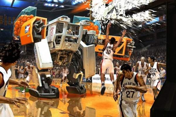 Robot che gioca a basket