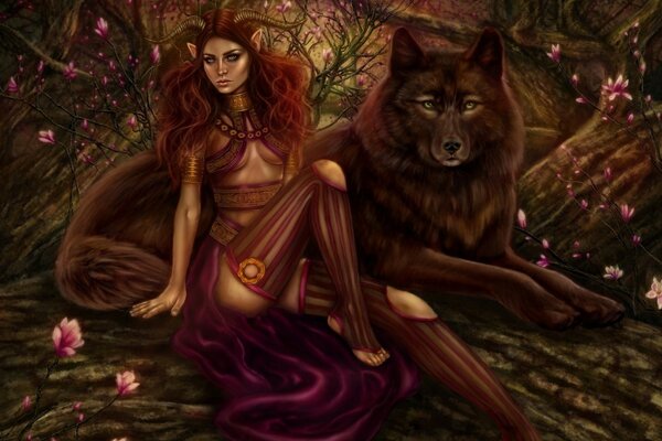 The girl and the Red Wolf
